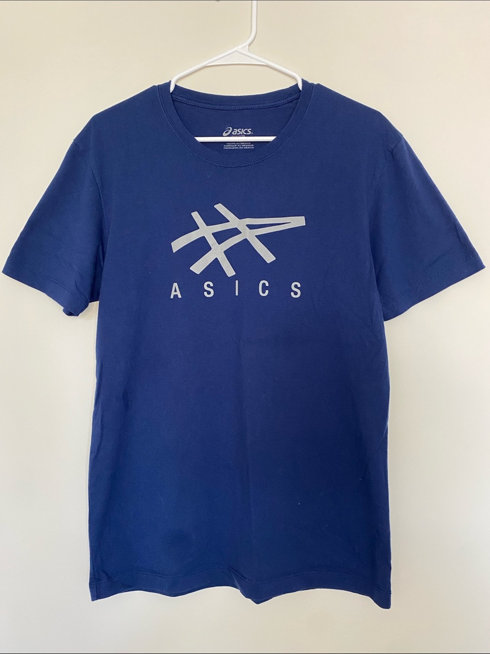 Asics Navy Tee with Silver Logo